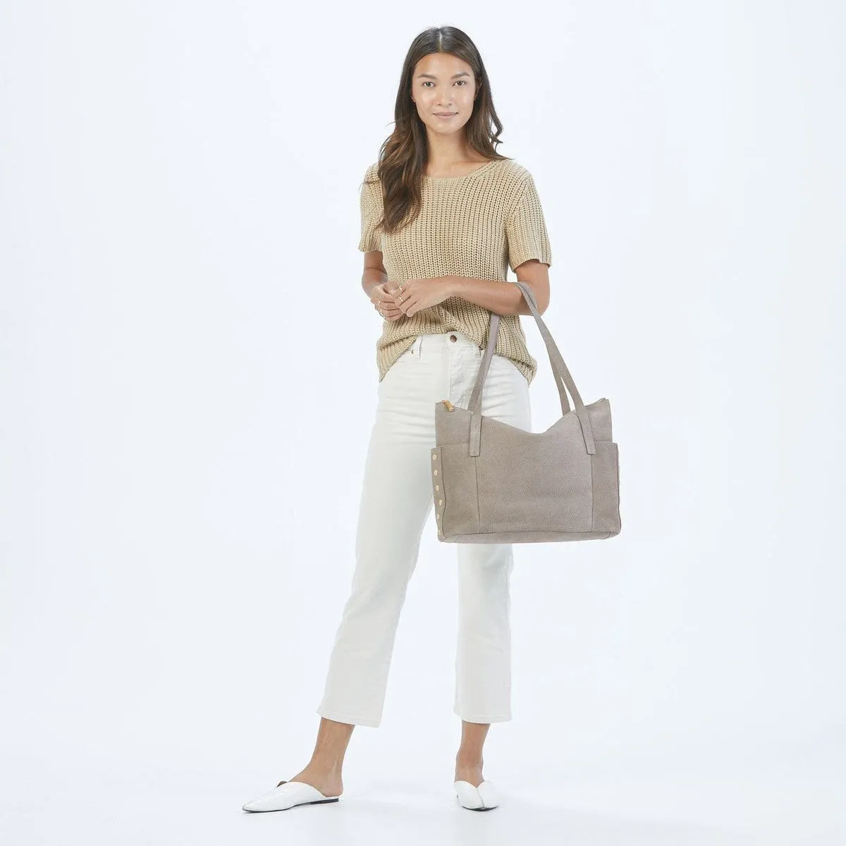 ADDIE LRG - Semolina Cream/Brushed Gold