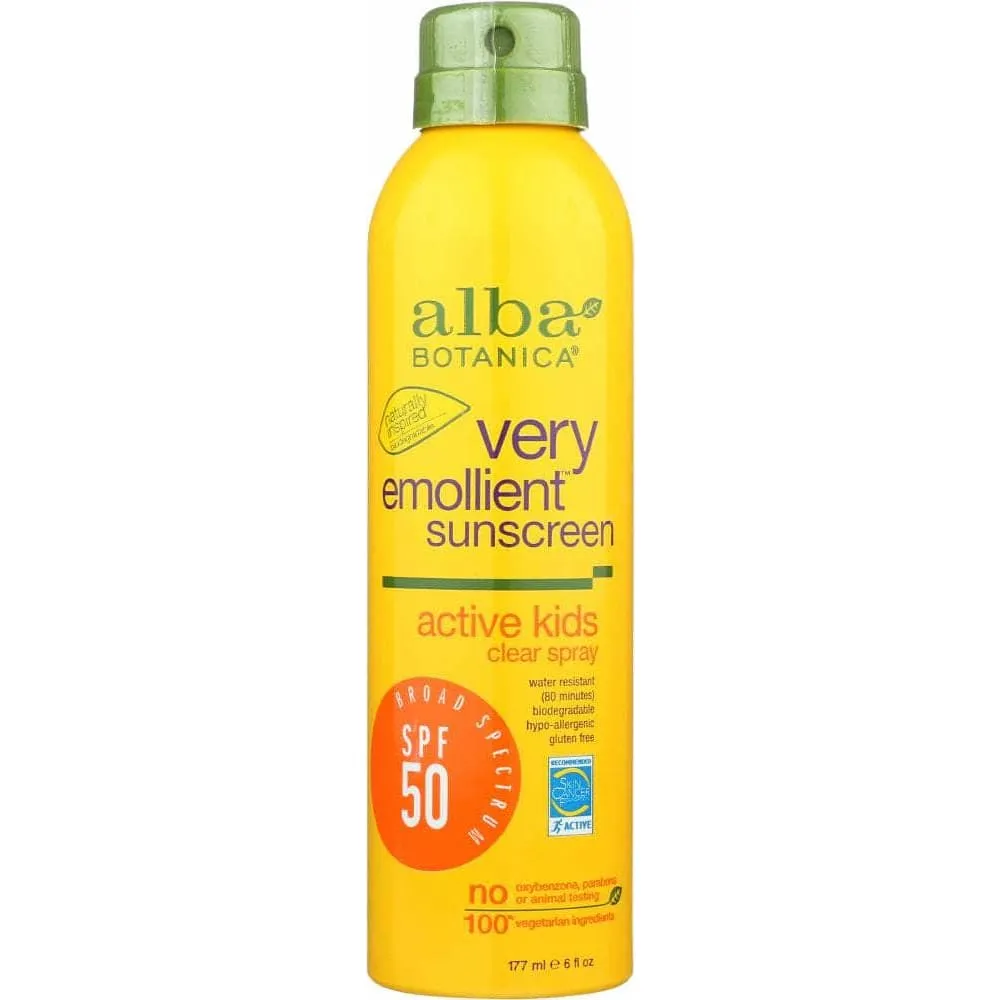 Alba Botanica Kids Spray Sunscreen Spf 50, 6 Oz