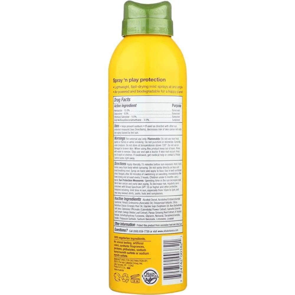 Alba Botanica Kids Spray Sunscreen Spf 50, 6 Oz