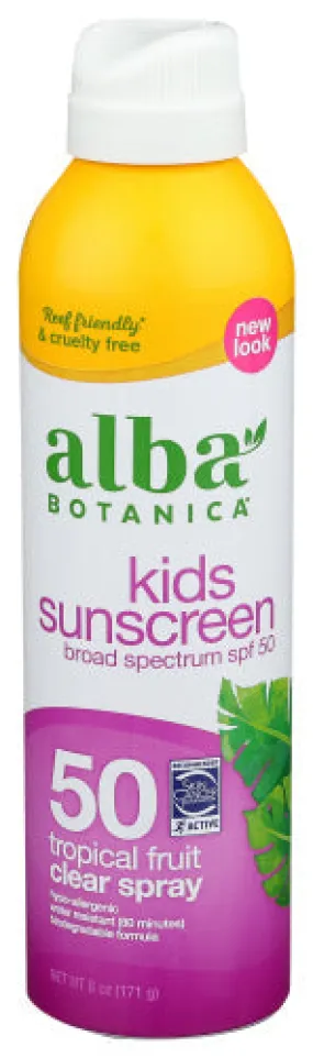 Alba Botanica - Sunscreen SPF 50 Kids Clear, 5 Oz - Pack of 1