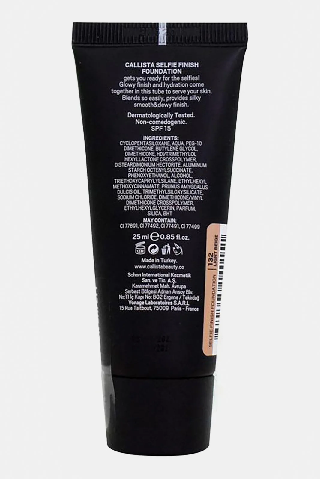 Callista Selfie Finish Foundation 132 - Light Beige