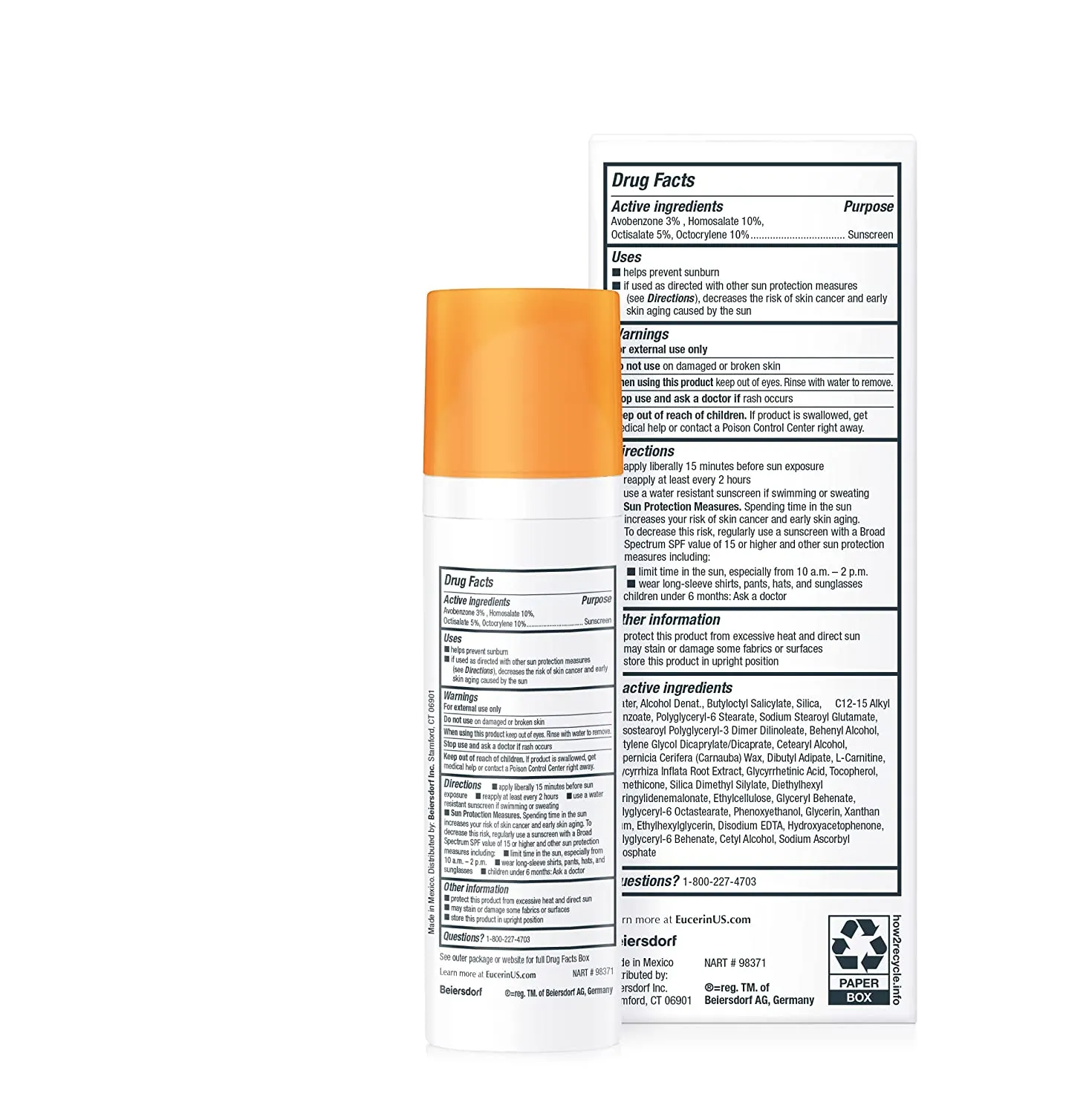 EUCERIN OIL CONTROL SPF 50 AOX SHIELD 2.5 Oz