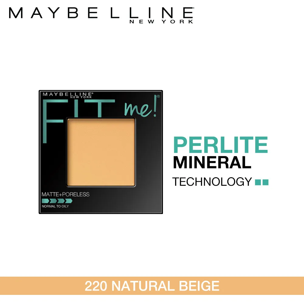 Maybelline New York Fit Me Matte   Poreless Powder, 220 Natural Beige