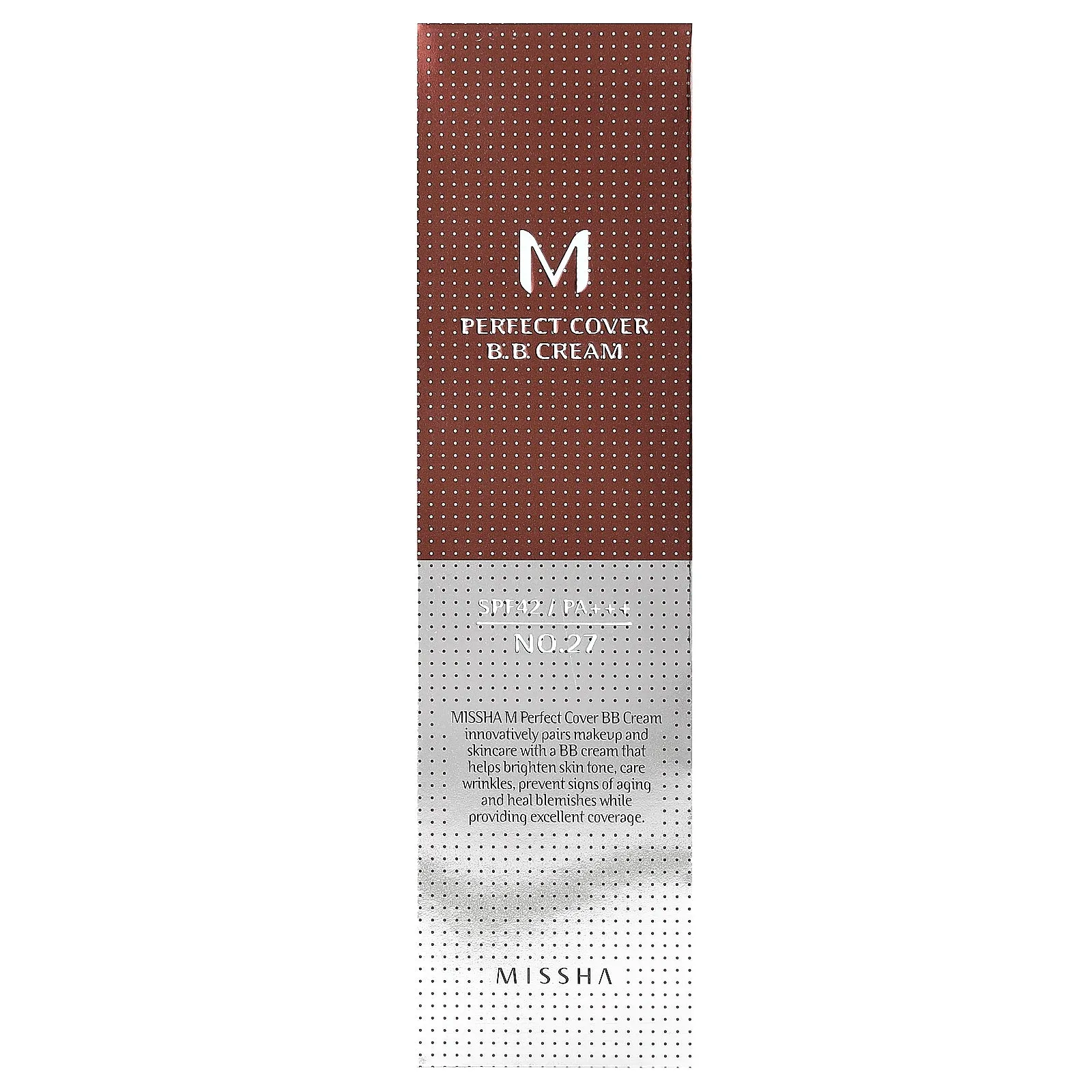 Missha, M Perfect Cover B.B Cream, SPF 42 PA   , No. 27 Honey Beige, 1.7 fl oz (50 ml)