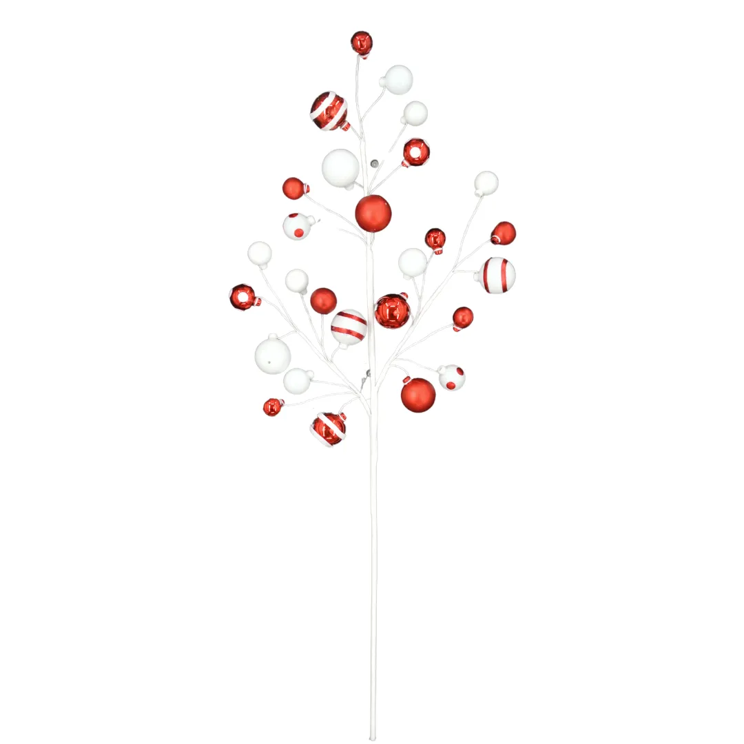 Mixed Matte Shiny Ball Spray, 30", Red and White