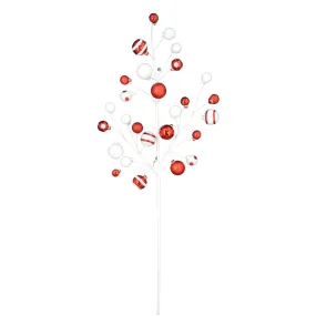 Mixed Matte Shiny Ball Spray, 30", Red and White