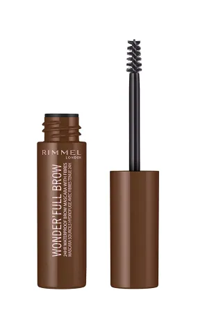 RIMMEL - Wonder'Full Brow 24HR Waterproof Mascara Medium Brown 002 - 0.15 fl oz (4.5 ml)