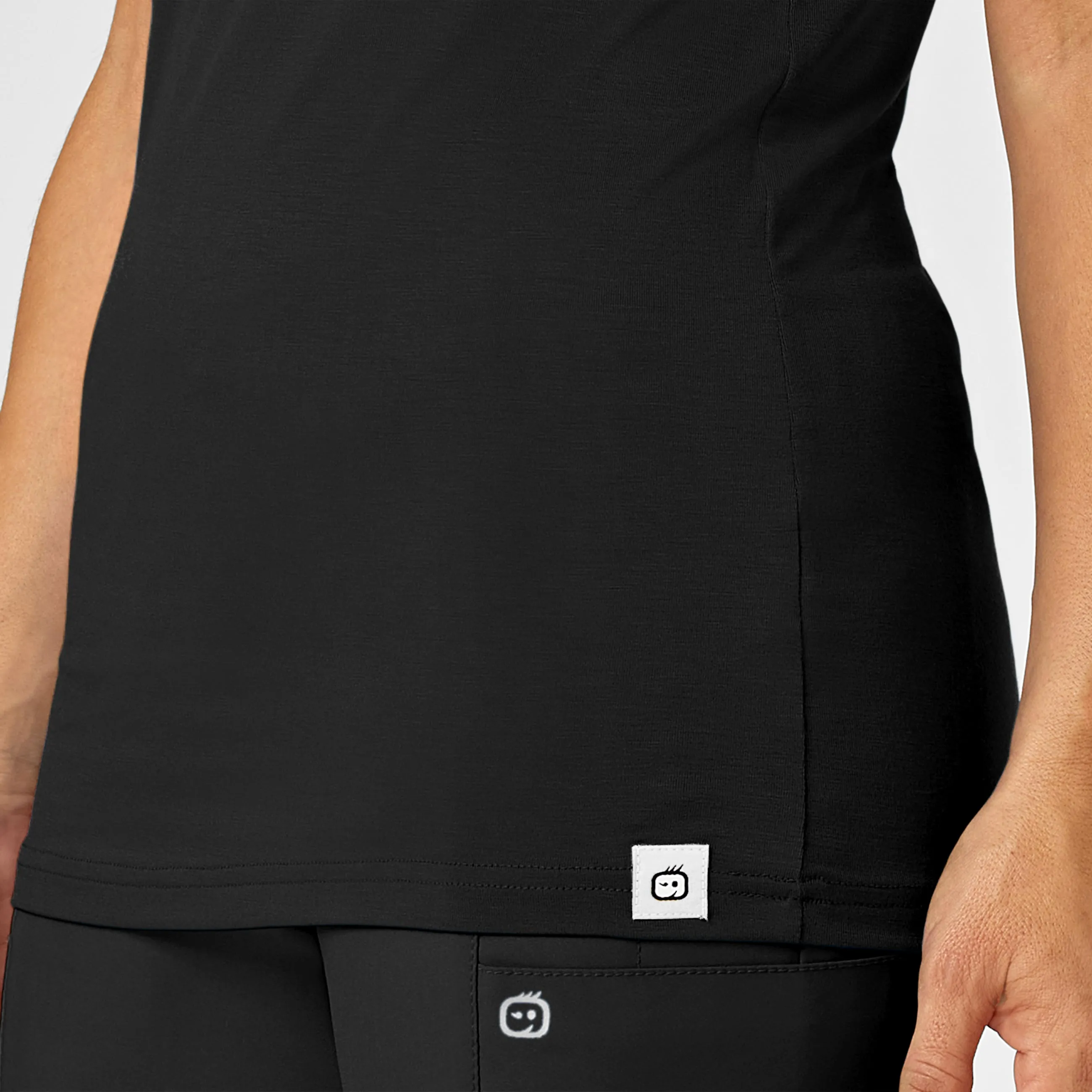 Silky Knit Short Sleeve Tee - Black
