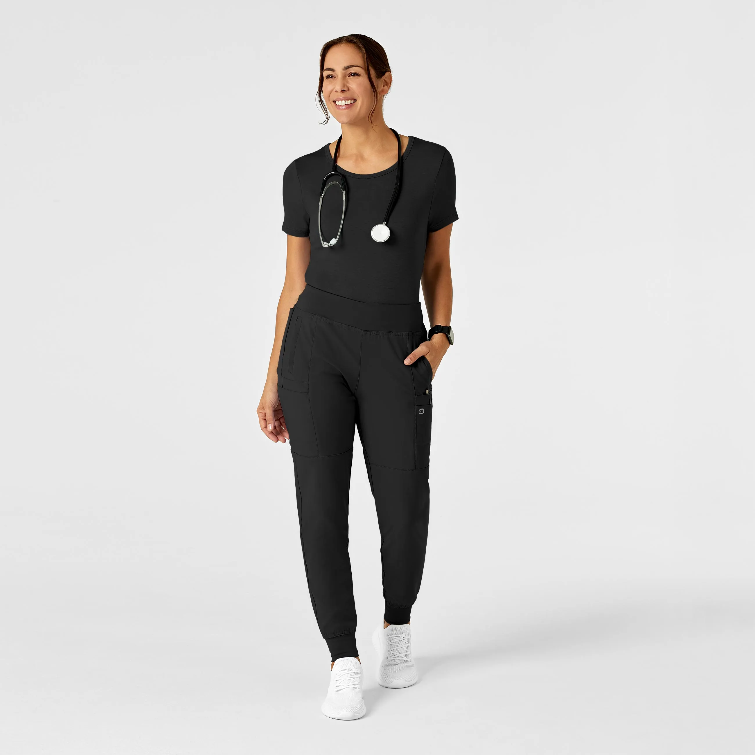 Silky Knit Short Sleeve Tee - Black