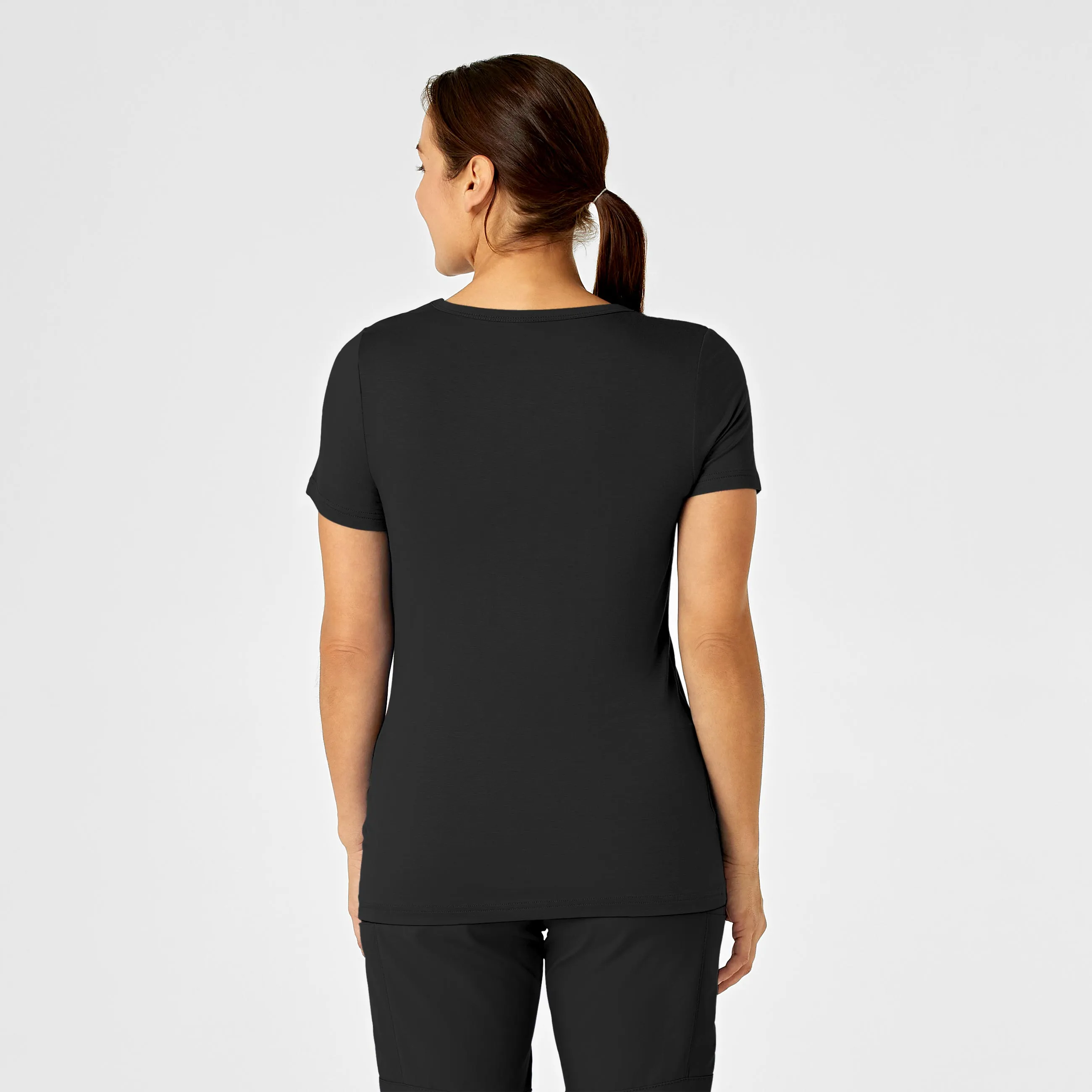 Silky Knit Short Sleeve Tee - Black