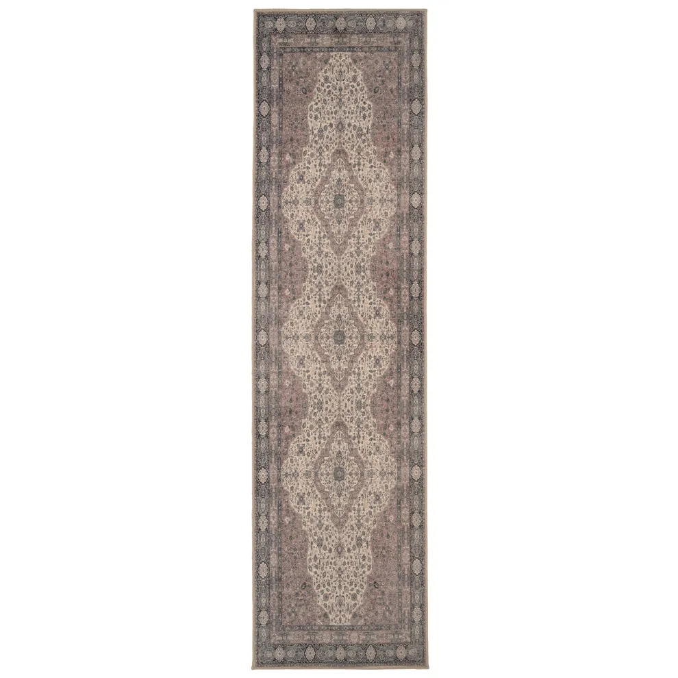 Teal Medallion Washable Area Rug - Caragh