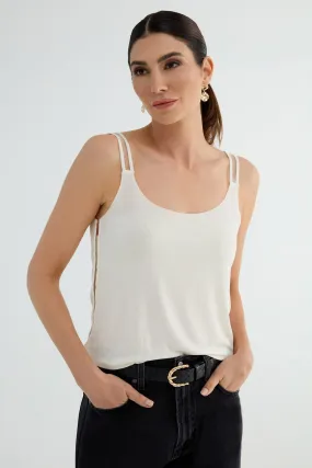 The Foundation Cami: Classic - Slim Rib Cupro - Salt