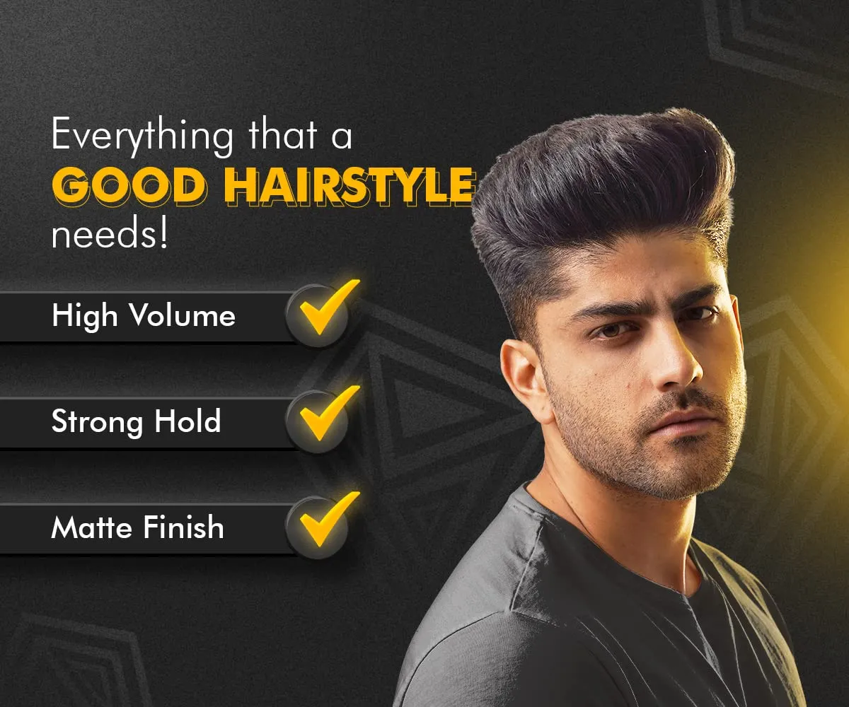 Urbangabru Hair Volumizing Powder wax (10 Gram)   Rebel Hair Wax (85 Gram)   No Gas Hair Spray (100 ML) - Men's Grooming Combo Kit