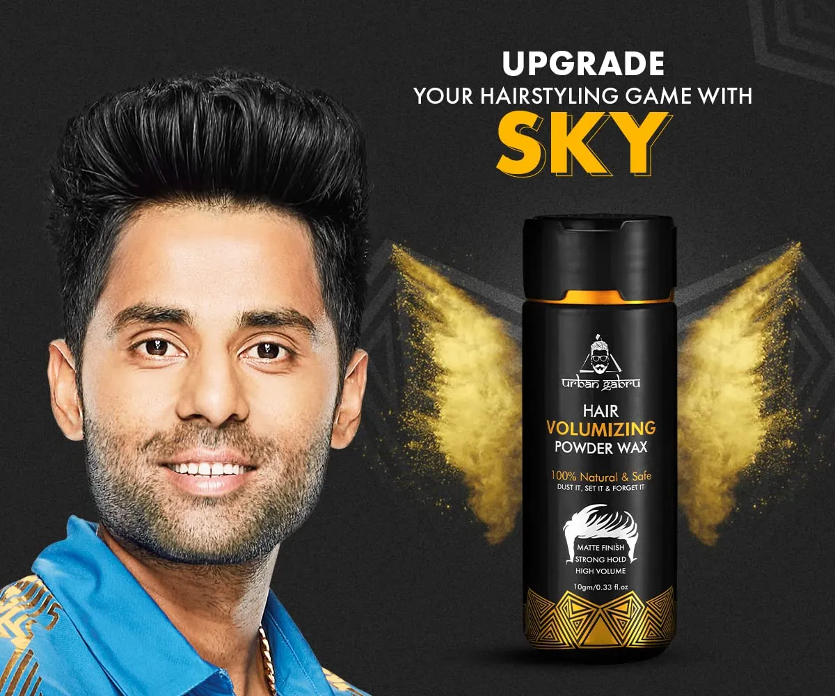 Urbangabru Hair Volumizing Powder wax (10 Gram)   Rebel Hair Wax (85 Gram)   No Gas Hair Spray (100 ML) - Men's Grooming Combo Kit